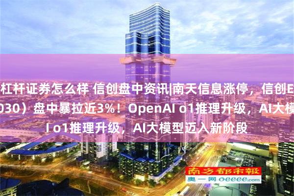 杠杆证券怎么样 信创盘中资讯|南天信息涨停，信创ETF基金（562030）盘中暴拉近3%！OpenAI o1推理升级，AI大模型迈入新阶段