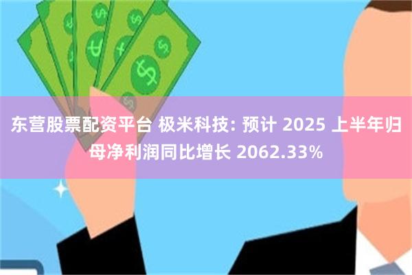 东营股票配资平台 极米科技: 预计 2025 上半年归母净利润同比增长 2062.33%