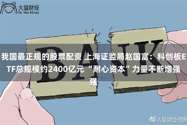 我国最正规的股票配资 上海证监局赵国富：科创板ETF总规模约2400亿元 “耐心资本”力量不断增强