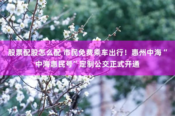 股票配股怎么配 市民免费乘车出行！惠州中海“中海惠民号”定制公交正式开通