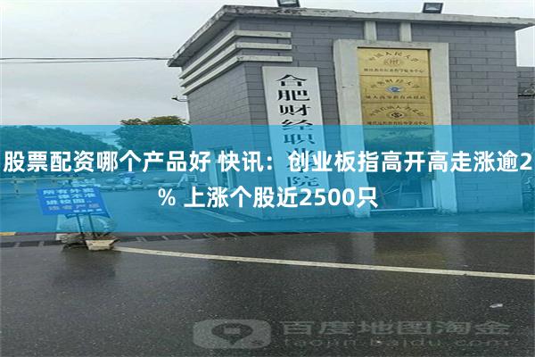 股票配资哪个产品好 快讯：创业板指高开高走涨逾2% 上涨个股近2500只