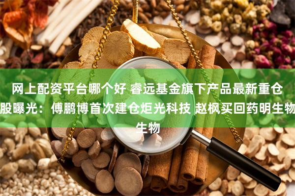 网上配资平台哪个好 睿远基金旗下产品最新重仓股曝光：傅鹏博首次建仓炬光科技 赵枫买回药明生物