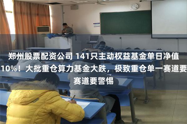 郑州股票配资公司 141只主动权益基金单日净值跌超10%！大批重仓算力基金大跌，极致重仓单一赛道要警惕
