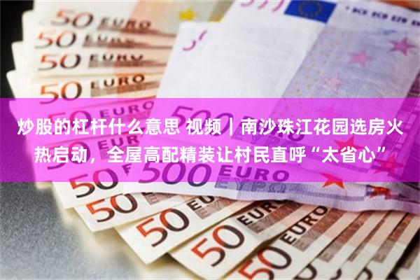 炒股的杠杆什么意思 视频｜南沙珠江花园选房火热启动，全屋高配精装让村民直呼“太省心”