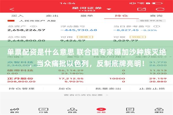 单票配资是什么意思 联合国专家曝加沙种族灭绝，当众痛批以色列，反制底牌亮明！