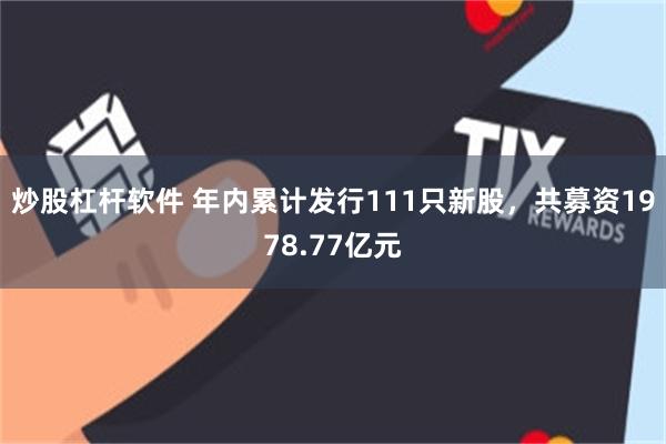 炒股杠杆软件 年内累计发行111只新股，共募资1978.77亿元