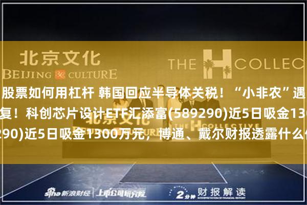 股票如何用杠杆 韩国回应半导体关税！“小非农”遇冷，科技板块震荡反复！科创芯片设计ETF汇添富(589290)近5日吸金1300万元，博通、戴尔财报透露什么信号？