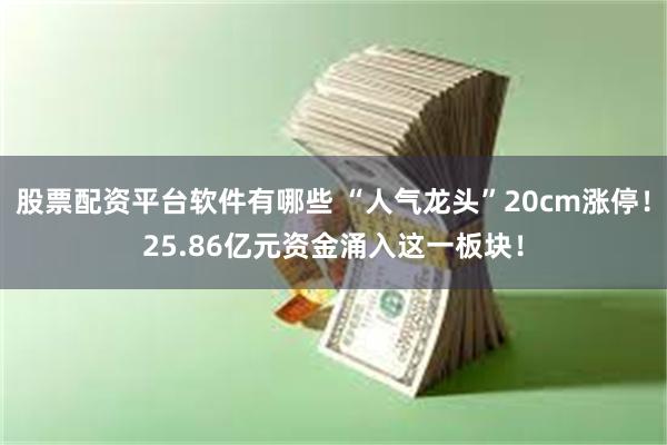 股票配资平台软件有哪些 “人气龙头”20cm涨停！25.86亿元资金涌入这一板块！
