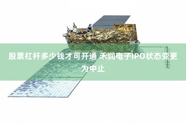 股票杠杆多少钱才可开通 禾润电子IPO状态变更为中止